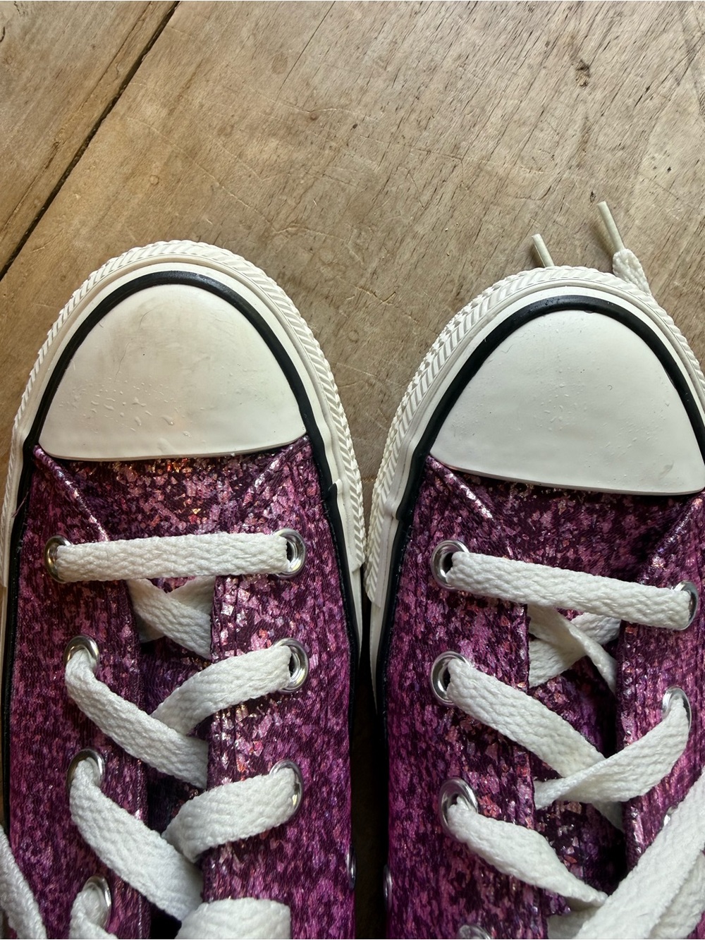 Converse' Pink Glitter Chuck Taylor All Star High-Top Sneakers - Picture 2 of 7